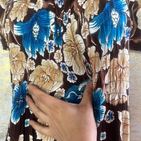 Women’s Brown/Cream Floral Print Tiered Maxi Dress - Picture 7 of 12